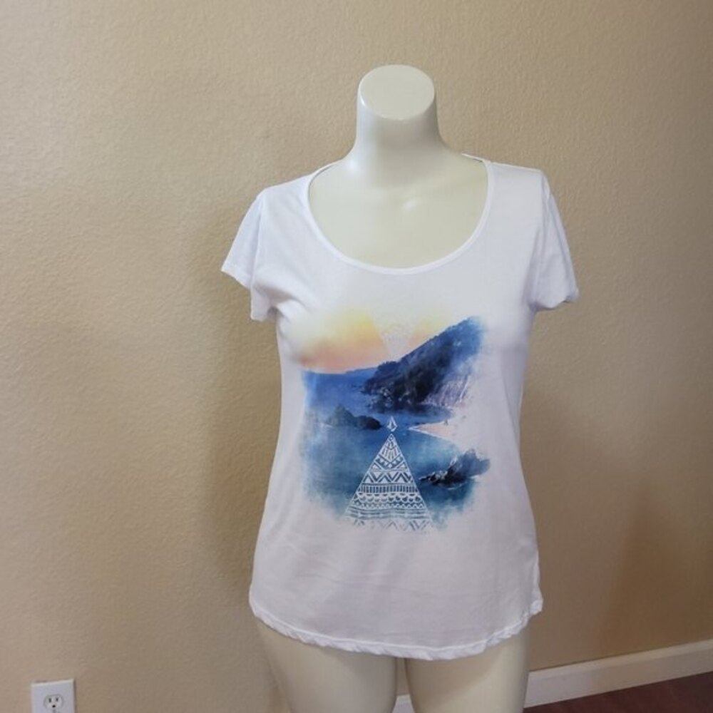 Volcom Graphic Tee Top L White New